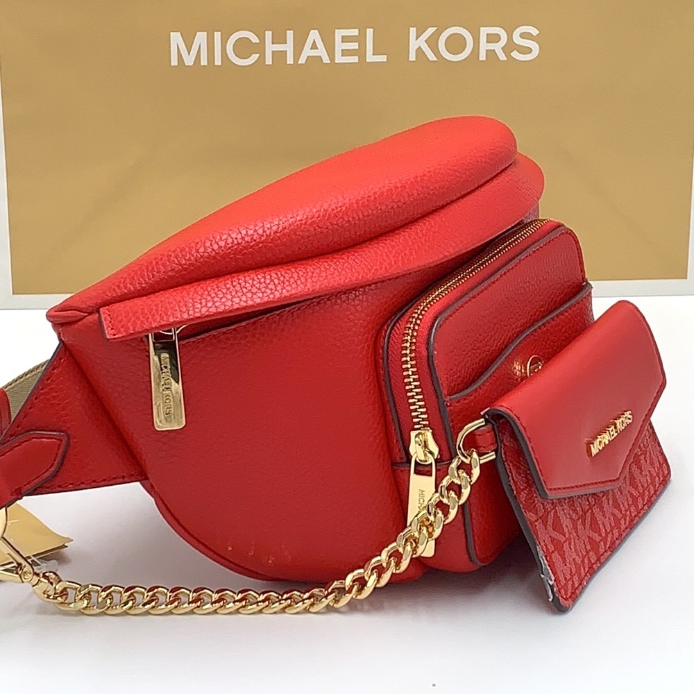 MICHAEL KORS 
Maisie Large Pebbled Leather 2-in-1 Waistpack Fannypack Crossbody